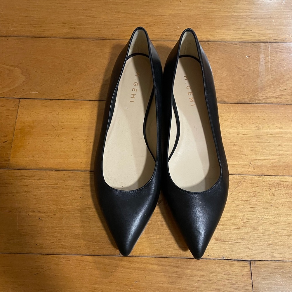 M. Gemi La Fortuna Black Leather Flats